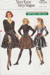7030 EZ VOGUE SHORTER STRAIGHT SKIRT, OVERSKIRT, BUBBLES PATTERN 8-12